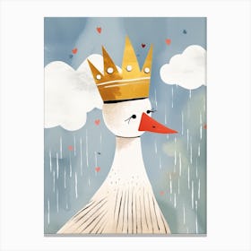 Little Goose 1 Wearing A Crown Canvas Print