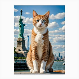 Statue Of Liberty Cat Canvas Print