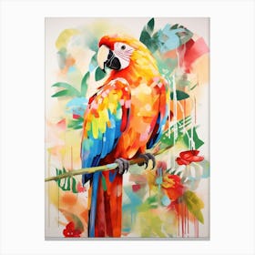 Bird Painting Collage Macaw 3 Canvas Print