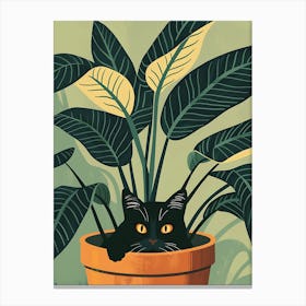 Cat In Pot 1 Canvas Print