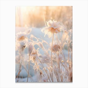 Frosty Botanical Morning Glory 3 Canvas Print