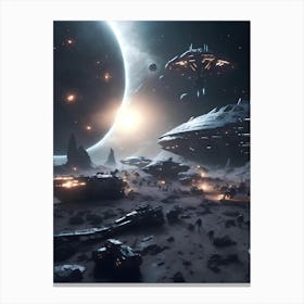 Space Battle Canvas Print