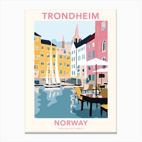 Trondheim, Norway, Flat Pastels Tones Illustration 3 Poster Canvas Print
