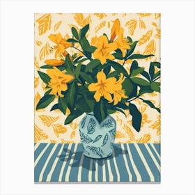 Azalea Flowers On A Table   Contemporary Illustration 3 Canvas Print