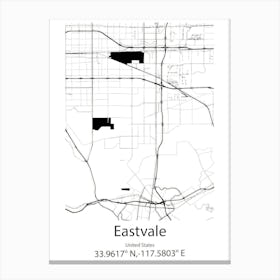 Eastvale,United States Minimalist Map Canvas Print