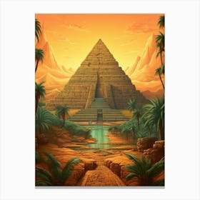 Great Pyramid Of Giza Pixel Art 2 Canvas Print