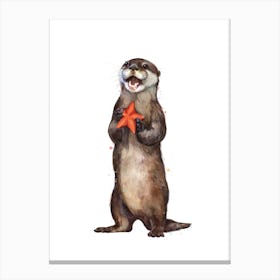 Otterly Delighted Otter Canvas Print