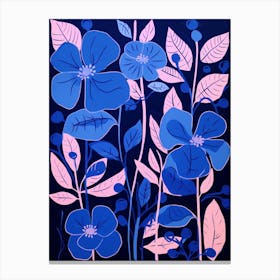 Blue Flower Illustration Bougainvillea 2 Canvas Print