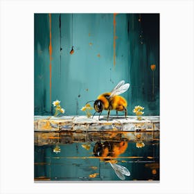 Bee On A Rock animal Canvas Print