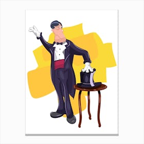 Magician In Tuxedo Canvas Print