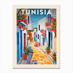 Djerba Tunisia 4 Fauvist Painting  Travel Poster Canvas Print