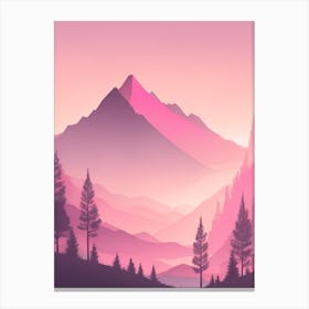 Misty Mountains Vertical Background In Pink Tone 101 Canvas Print