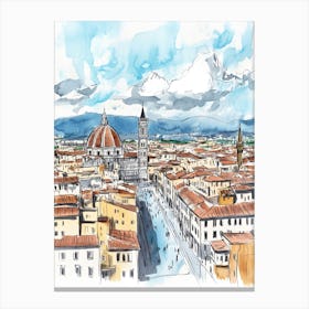 Watercolor Sketch Of Florence Canvas Print