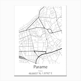 Parame,France Minimalist Map Canvas Print