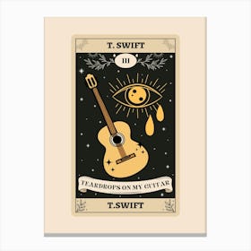 Taylor Swift Teardrops On My Guitar Tarot Card Canvas Print