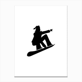 Silhouette Of A Snowboarder print art Canvas Print