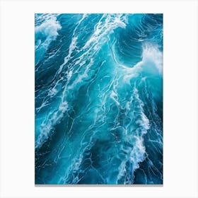 Abstract Naval Design Fusing Turquoise And Blue To Create A Ripple Effect Reminiscent Of A Turbulen (3) Canvas Print