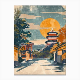 Japanese Traditional Street Mid Century Modern Canvas Print