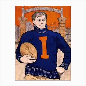 Bristow Adams, University Of Illinois Football Player, 1902 Canvas Print
