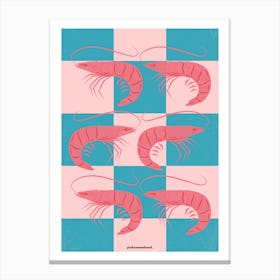 Vibrant Shrimp Digital Art Print - "Underwater Elegance" Canvas Print
