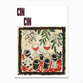 Cin Cin Poster Table With Wine Matisse Style 8 Canvas Print