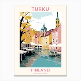 Turku, Finland, Flat Pastels Tones Illustration 2 Poster Canvas Print