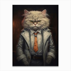 Gangster Cat Selkirk Rex 2 Canvas Print