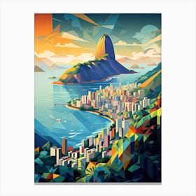 Rio De Janeiro, Brazil, Geometric Illustration 3 Canvas Print