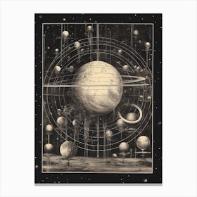 Solar System Illustration Canvas Print