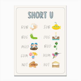 Short U Kids and Nursery Canvas Print