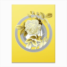 Botanical Rosa Indica in Gray and Yellow Gradient n.020 Canvas Print