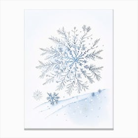 Nature, Snowflakes, Pencil Illustration 1 Canvas Print