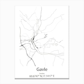 Gavle,Sweden Minimalist Map Canvas Print