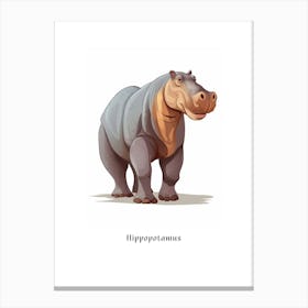 Hippopotamus Kids Animal Poster Canvas Print