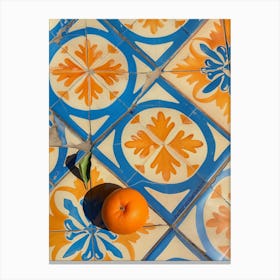 Orange On Tile Canvas Print