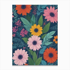 Seamless Floral Pattern 5 Canvas Print