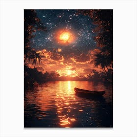 Starry Sky At Night Canvas Print