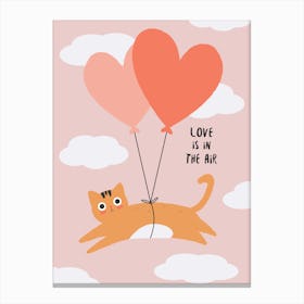 Love is in the Air Cat Canvas Print