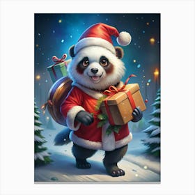 Christmas Panda Canvas Print