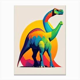 Brontosaurus 1 Primary Colours Dinosaur Canvas Print