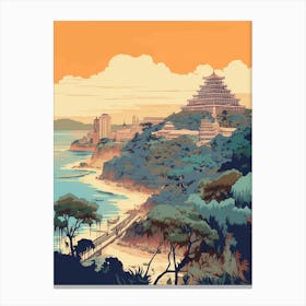 Enoshima Island, Japan Vintage Travel Art 2 Canvas Print