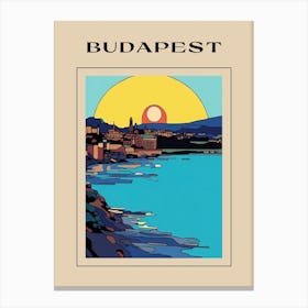 Minimal Design Style Of Budapest, Hungary 3 Poster Canvas Print