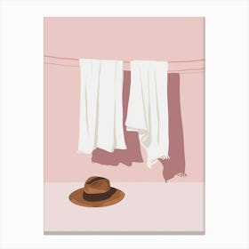 Hat And Towels Canvas Print