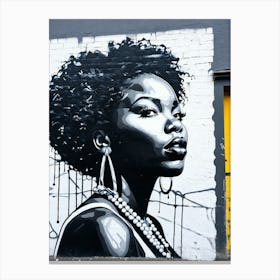 Graffiti Mural Of Beautiful Black Woman 150 Canvas Print