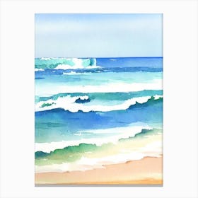 Bondi Beach 2, Sydney, Australia Watercolour Canvas Print