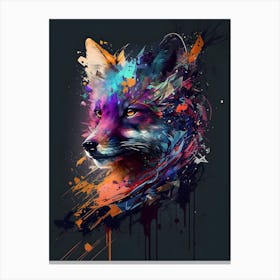 Abstract Fox Painting Canvas Print