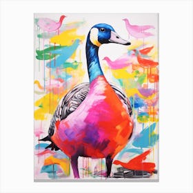 Colourful Bird Painting Canada Goose 1 Canvas Print