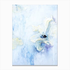 Yellow Flower With Blue Painting Canvas Print