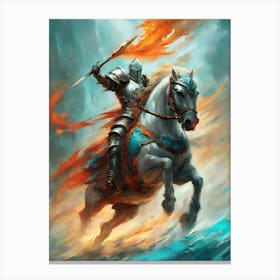 Knight On Horseback 3 Canvas Print