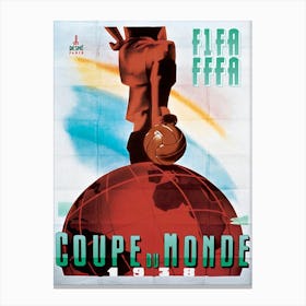 1938 Fifa Worldcup Poster Canvas Print
